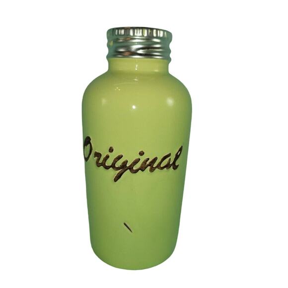 Green Flower Bud Vase Shabby Chic Distressed Farmhouse Country Ceramic 6½" Tall - Picture 1 of 6